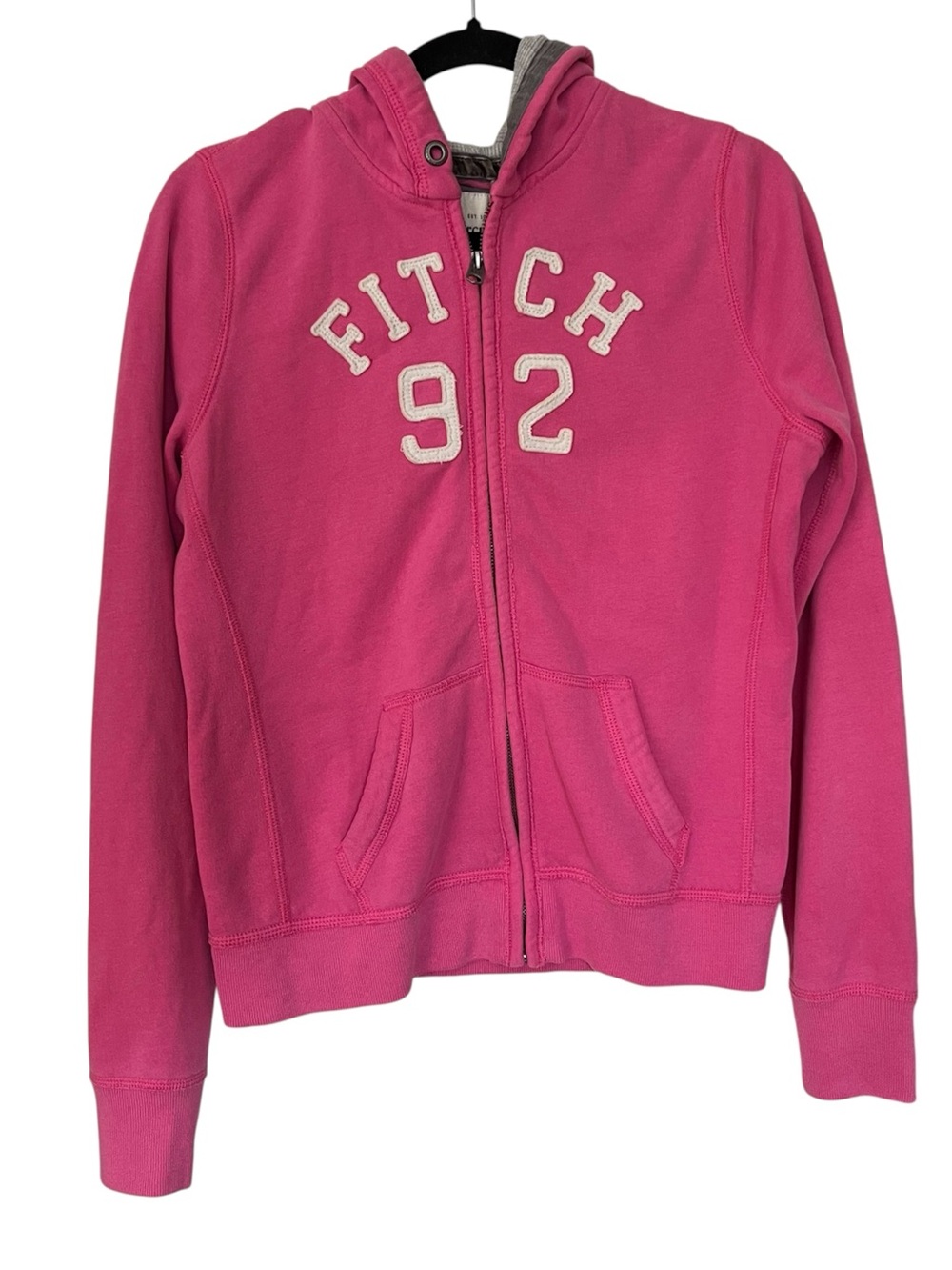 Y2K Abercrombie & Fitch Pink 'Fitch 92' Zip Hoodie | Kid’s L